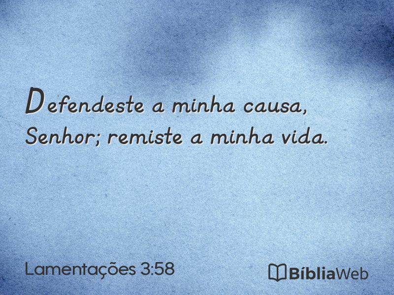 Lamentações 3:58 em imagem para compartilhar