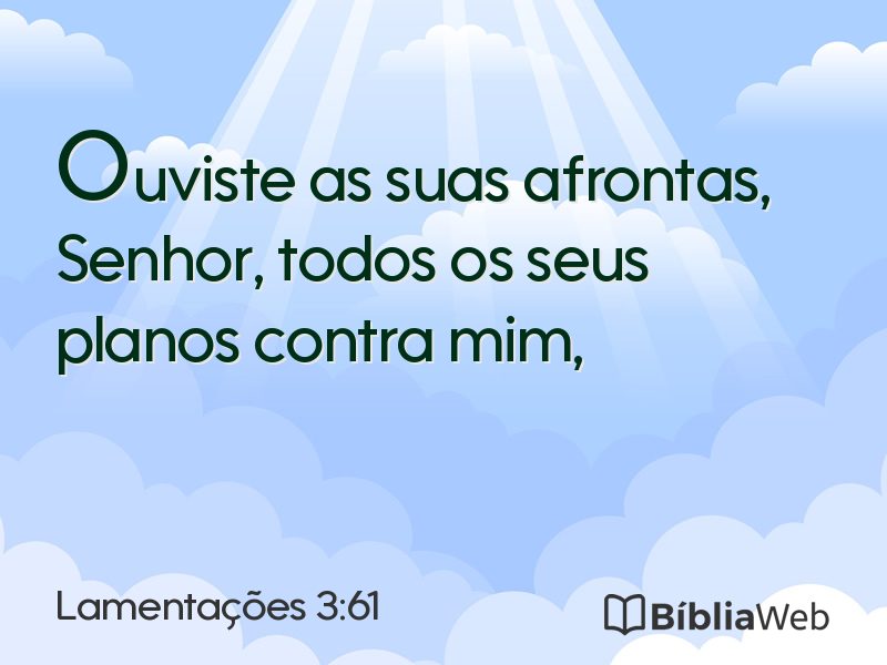 Lamentações 3:61 em imagem para compartilhar