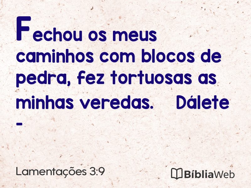 Lamentações 3:9 em imagem para compartilhar