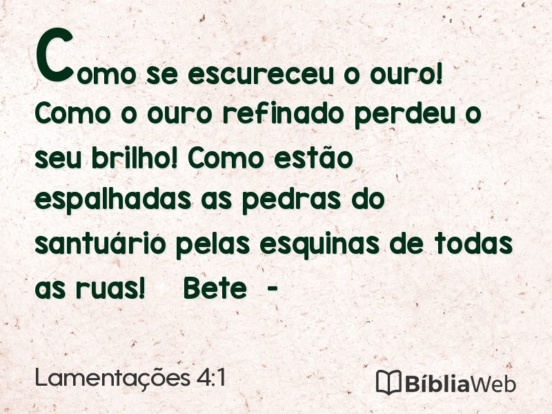 Lamentações 4:1 em imagem para compartilhar