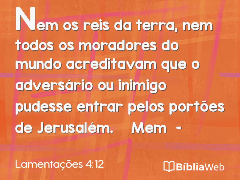Lamentações 4:12 em imagem para compartilhar
