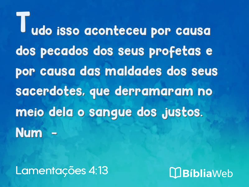 Lamentações 4:13 em imagem para compartilhar