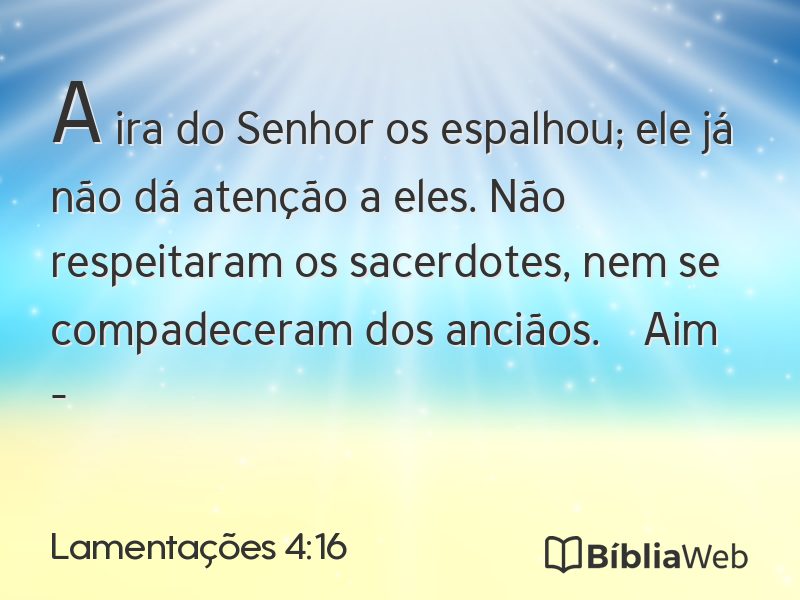 Lamentações 4:16 em imagem para compartilhar