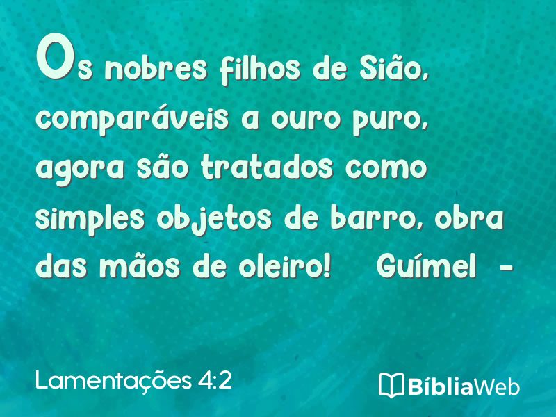 Lamentações 4:2 em imagem para compartilhar
