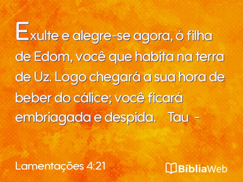 Lamentações 4:21 em imagem para compartilhar