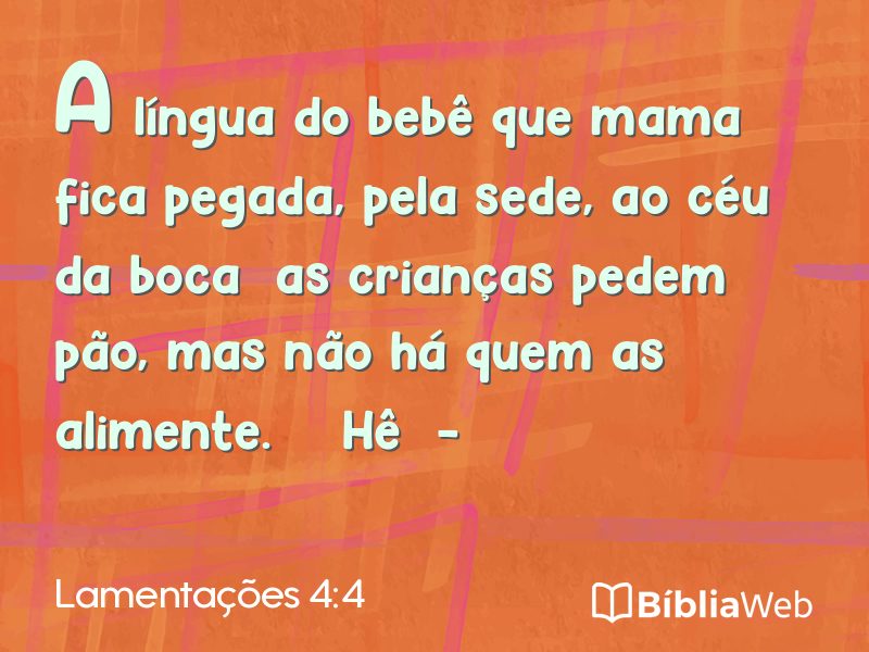 Lamentações 4:4 em imagem para compartilhar