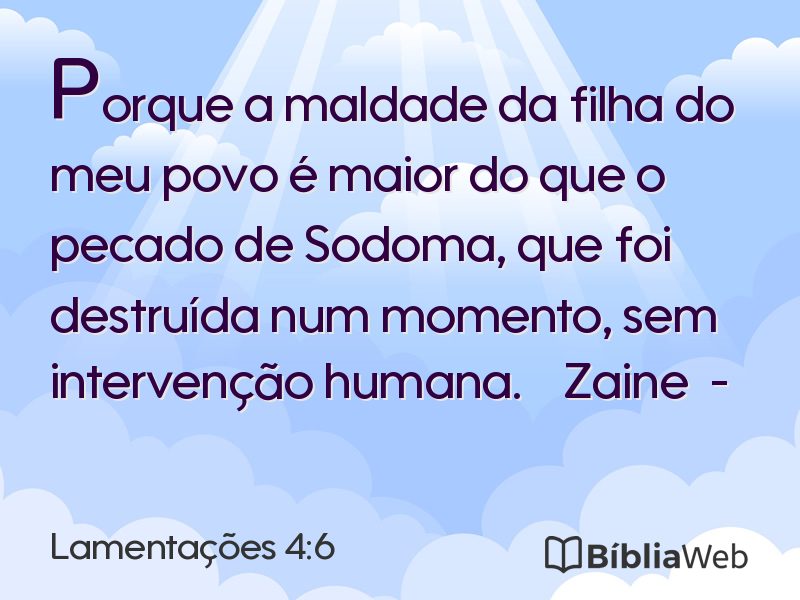 Lamentações 4:6 em imagem para compartilhar