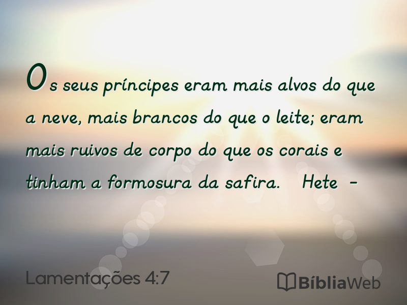 Lamentações 4:7 em imagem para compartilhar