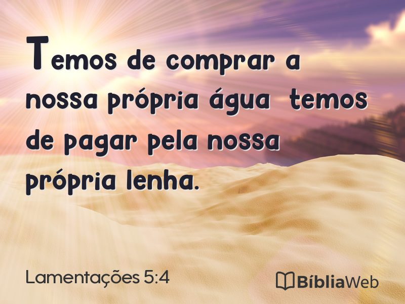 Lamentações 5:4 em imagem para compartilhar
