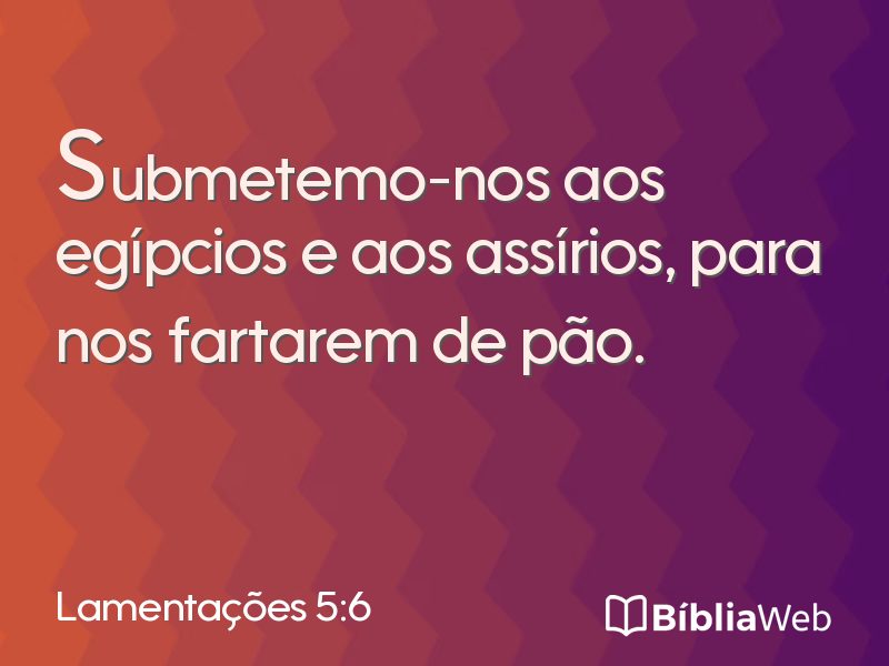 Lamentações 5:6 em imagem para compartilhar