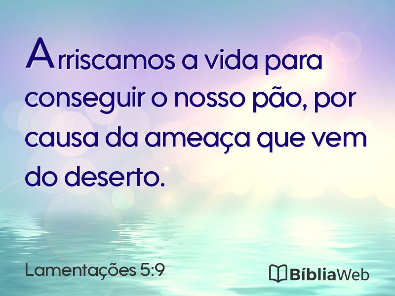 Lamentações 5:9 em imagem para compartilhar