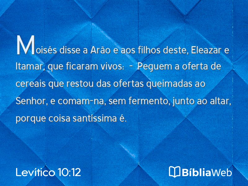 Levítico 10:12 em imagem para compartilhar