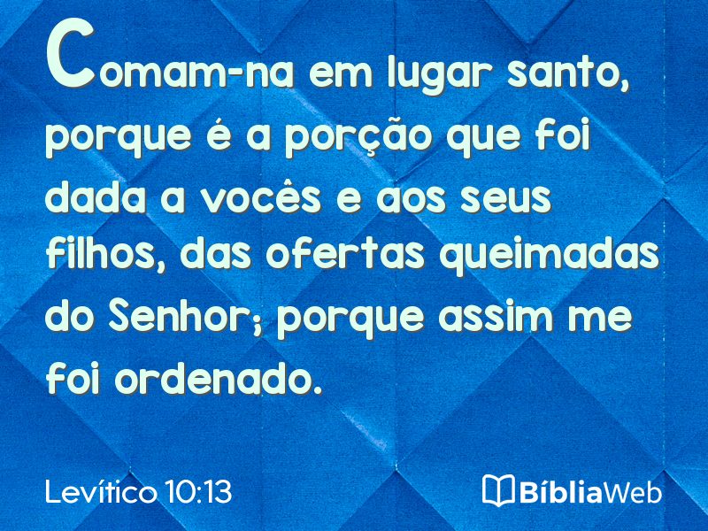 Levítico 10:13 em imagem para compartilhar