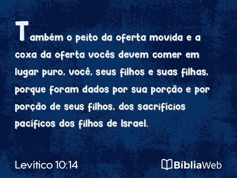 Levítico 10:14 em imagem para compartilhar