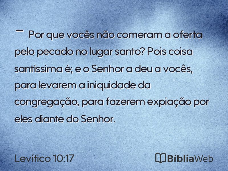 Levítico 10:17 em imagem para compartilhar