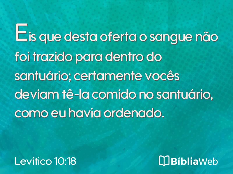 Levítico 10:18 em imagem para compartilhar