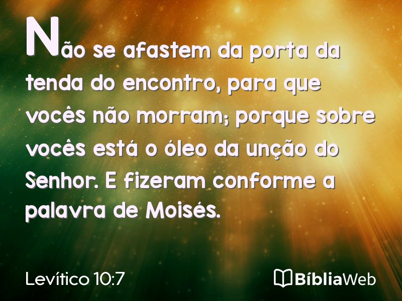 Levítico 10:7 em imagem para compartilhar