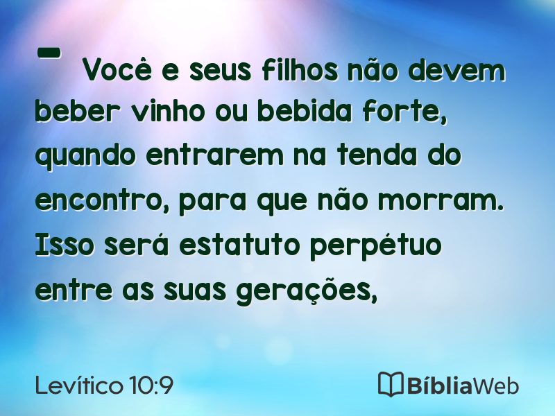 Levítico 10:9 em imagem para compartilhar