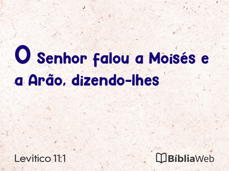 Levítico 11:1 em imagem para compartilhar