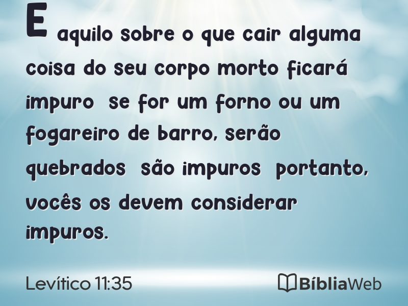 Levítico 11:35 em imagem para compartilhar