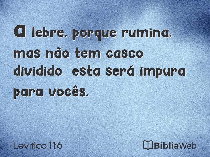 Levítico 11:6 em imagem para compartilhar