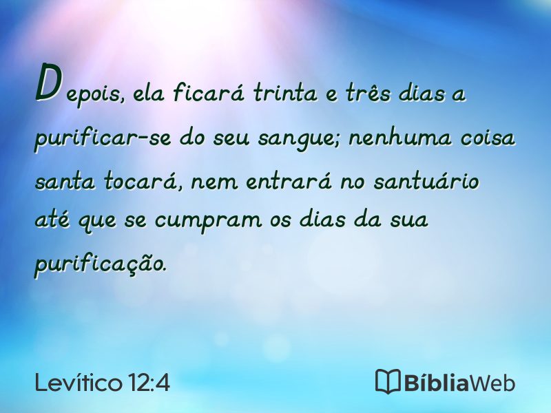 Levítico 12:4 em imagem para compartilhar