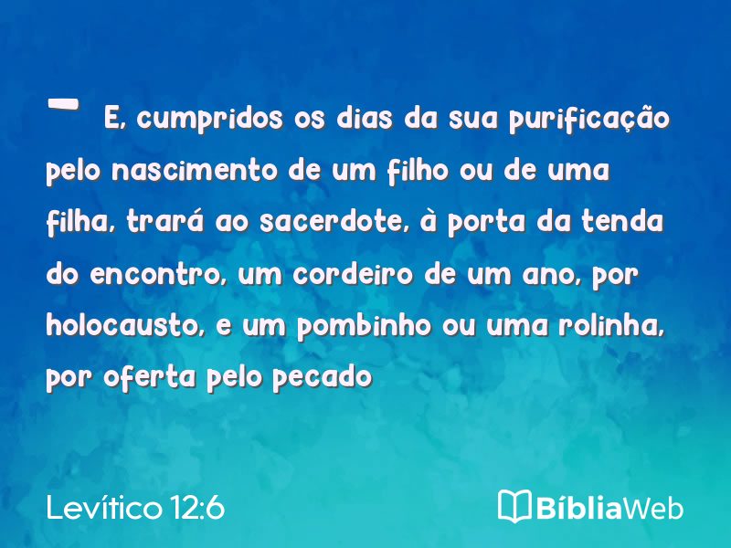 Levítico 12:6 em imagem para compartilhar