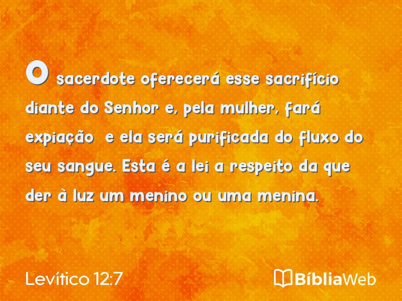 Levítico 12:7 em imagem para compartilhar