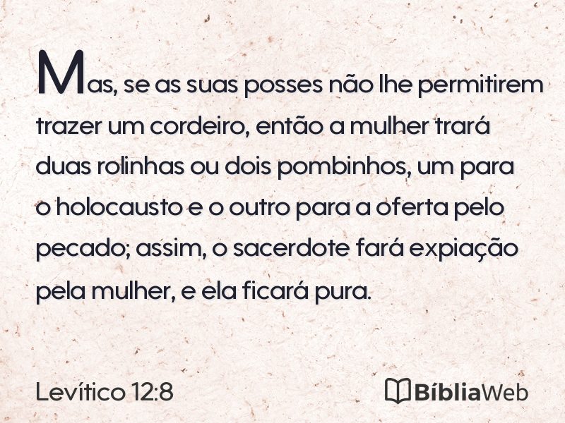 Levítico 12:8 em imagem para compartilhar