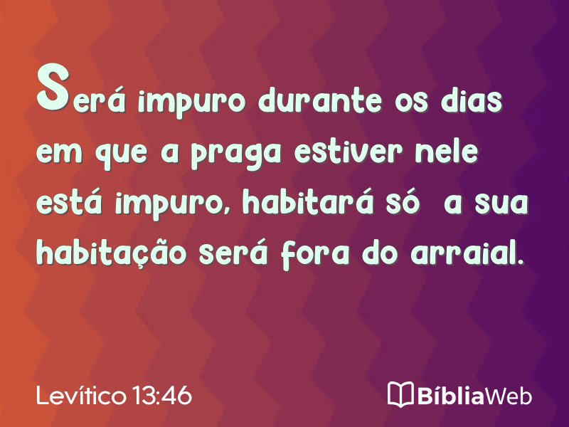 Levítico 13:46 em imagem para compartilhar