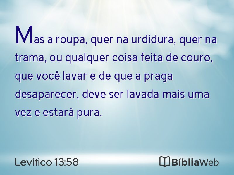 Levítico 13:58 em imagem para compartilhar