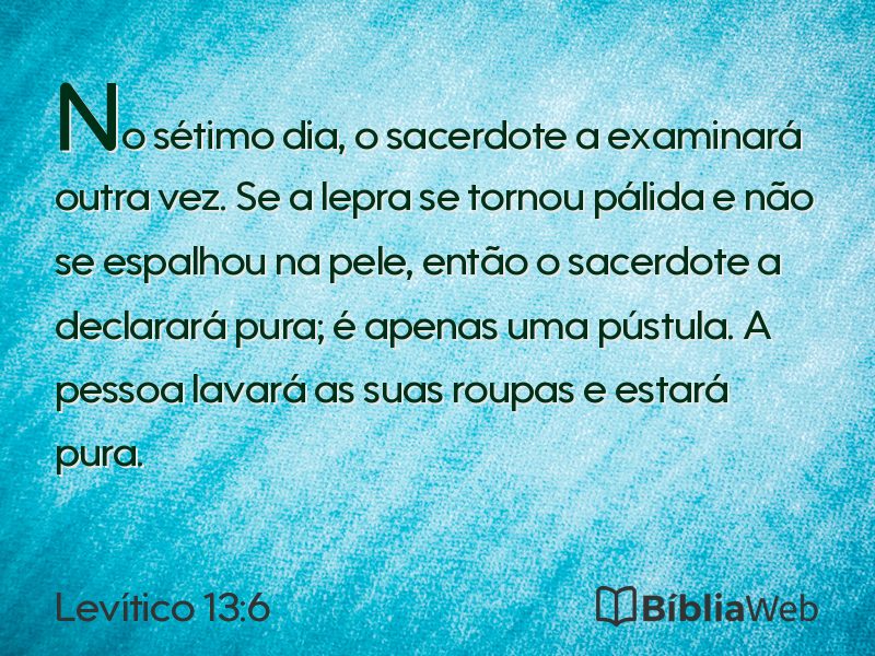 Levítico 13:6 em imagem para compartilhar