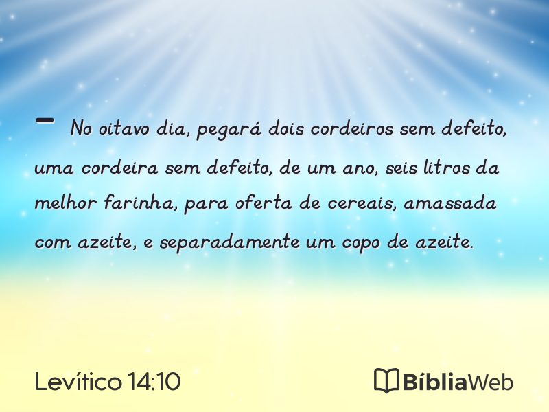 Levítico 14:10 em imagem para compartilhar