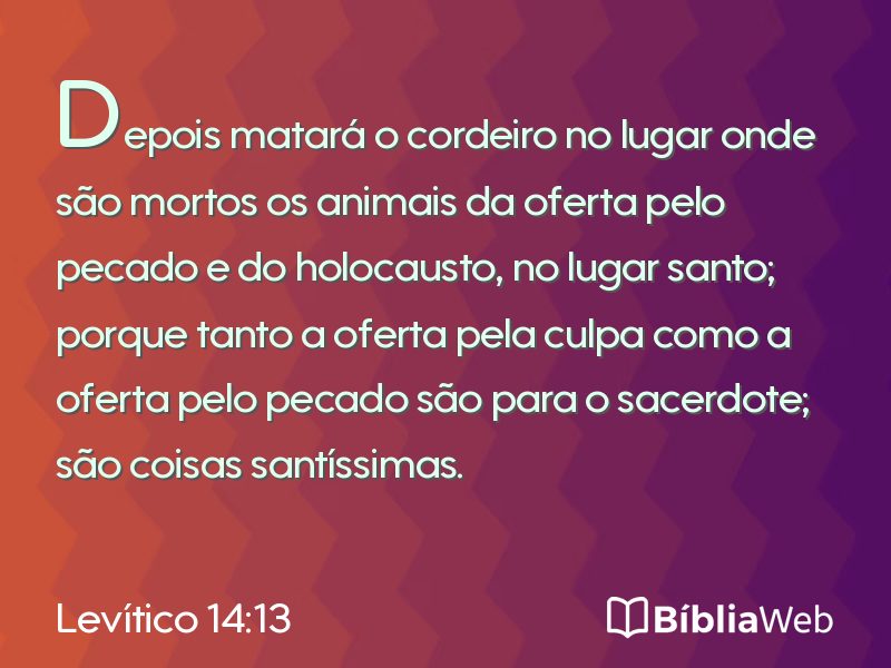 Levítico 14:13 em imagem para compartilhar