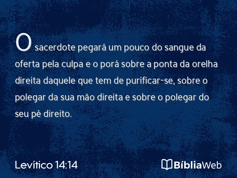 Levítico 14:14 em imagem para compartilhar
