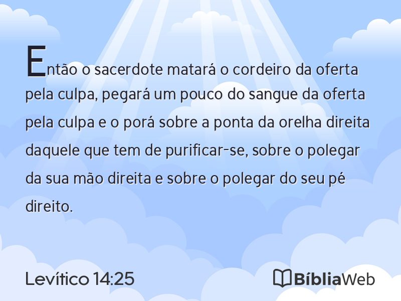 Levítico 14:25 em imagem para compartilhar
