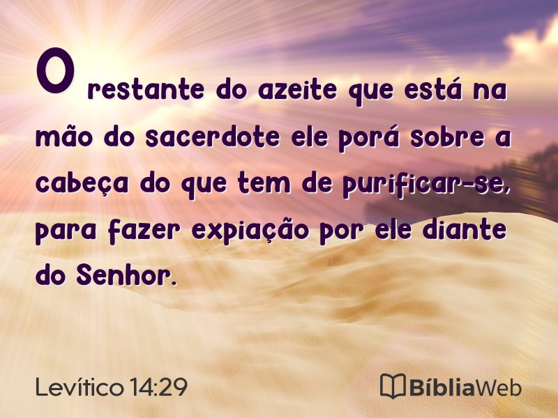 Levítico 14:29 em imagem para compartilhar