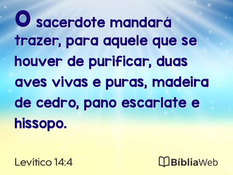 Levítico 14:4 em imagem para compartilhar