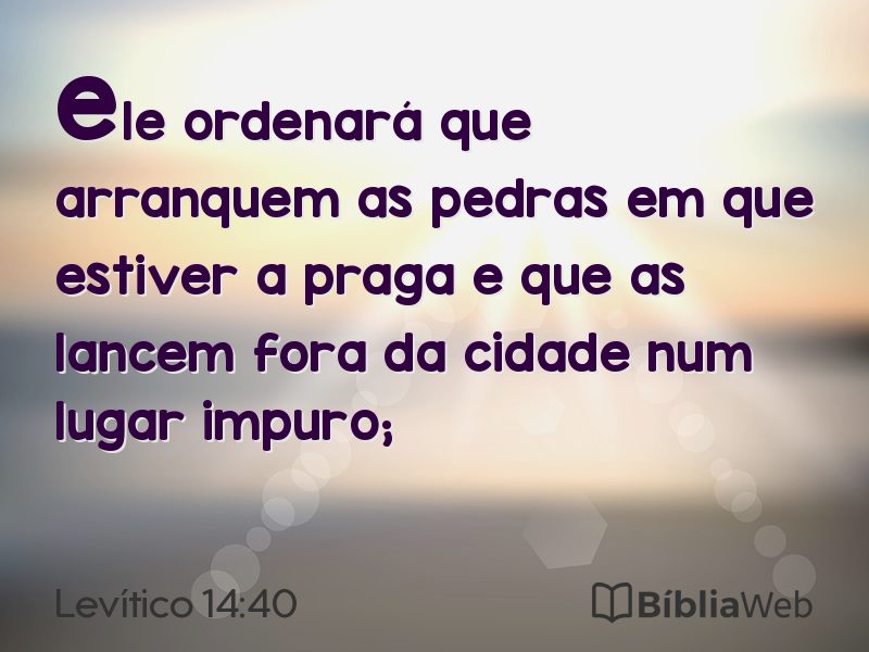 Levítico 14:40 em imagem para compartilhar