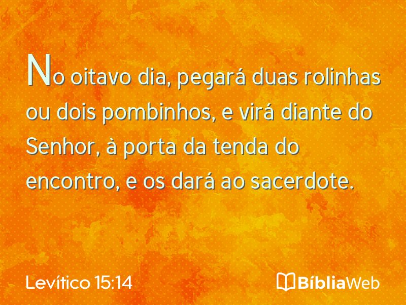 Levítico 15:14 em imagem para compartilhar