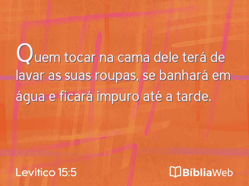 Levítico 15:5 em imagem para compartilhar