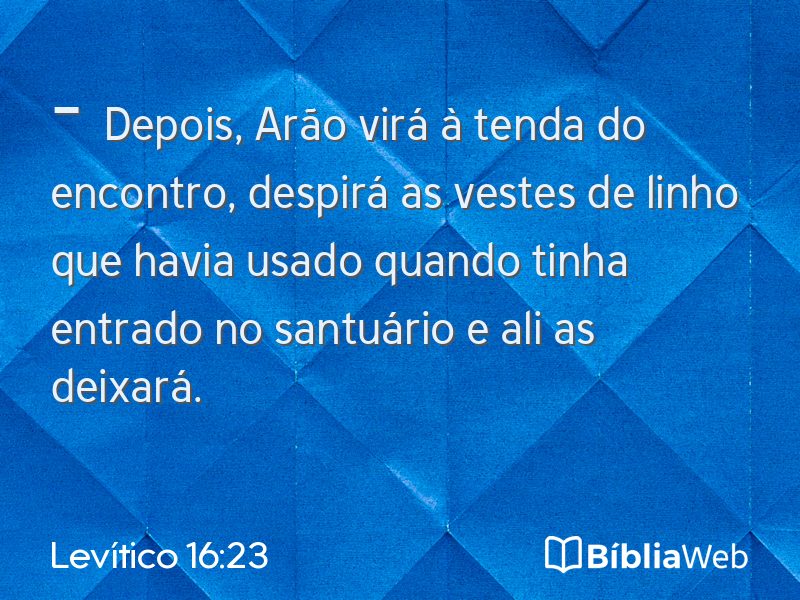 Levítico 16:23 em imagem para compartilhar