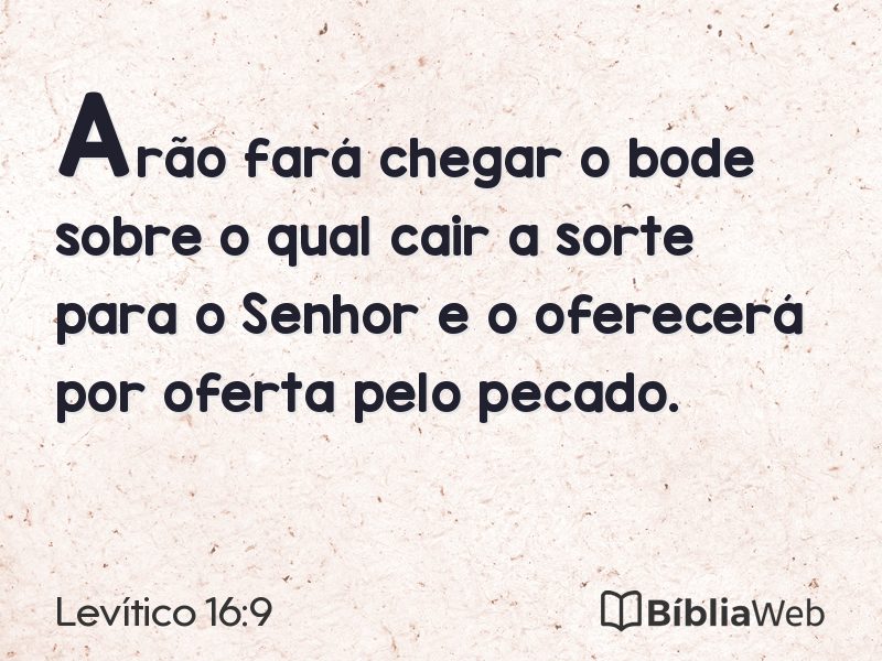 Levítico 16:9 em imagem para compartilhar