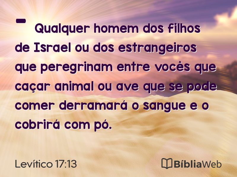 Levítico 17:13 em imagem para compartilhar