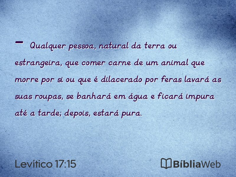 Levítico 17:15 em imagem para compartilhar