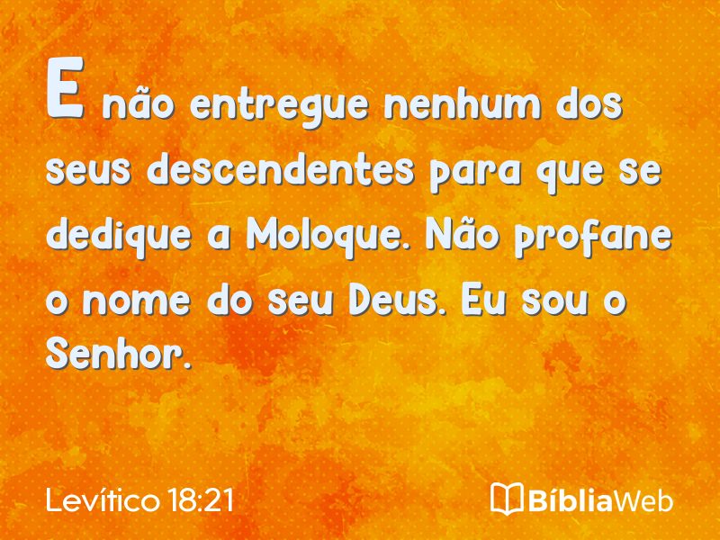 Levítico 18:21 em imagem para compartilhar