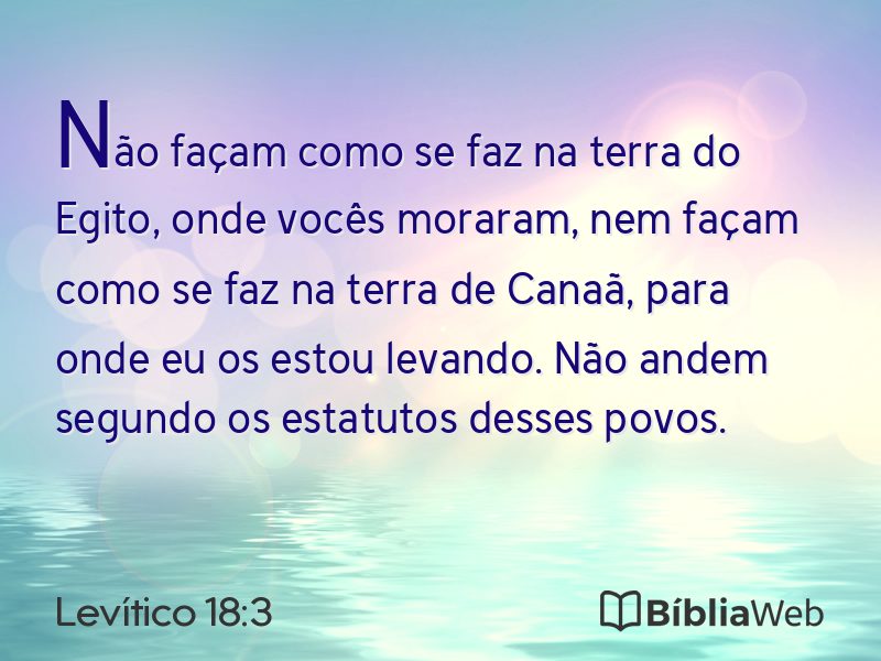 Levítico 18:3 em imagem para compartilhar