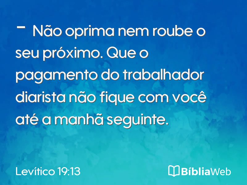Levítico 19:13 em imagem para compartilhar