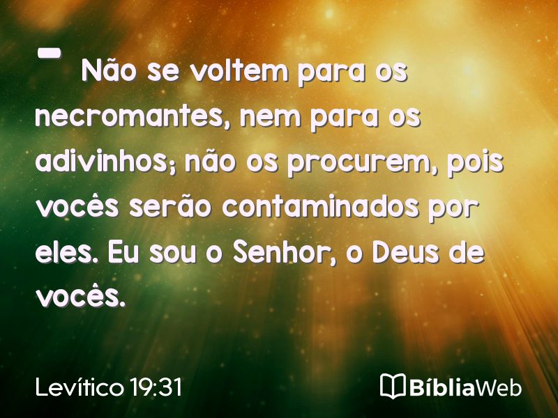 Levítico 19:31 em imagem para compartilhar