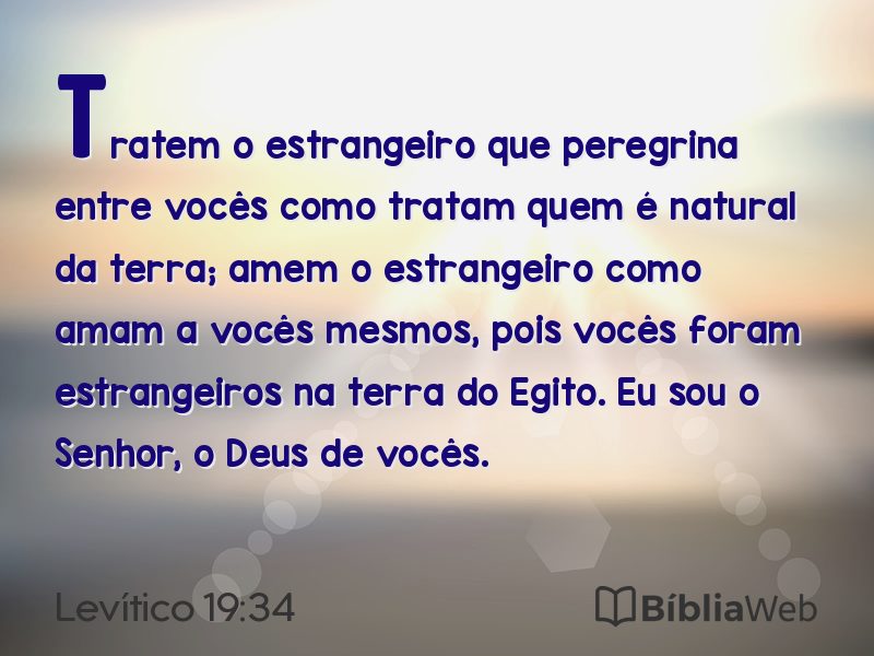 Levítico 19:34 em imagem para compartilhar